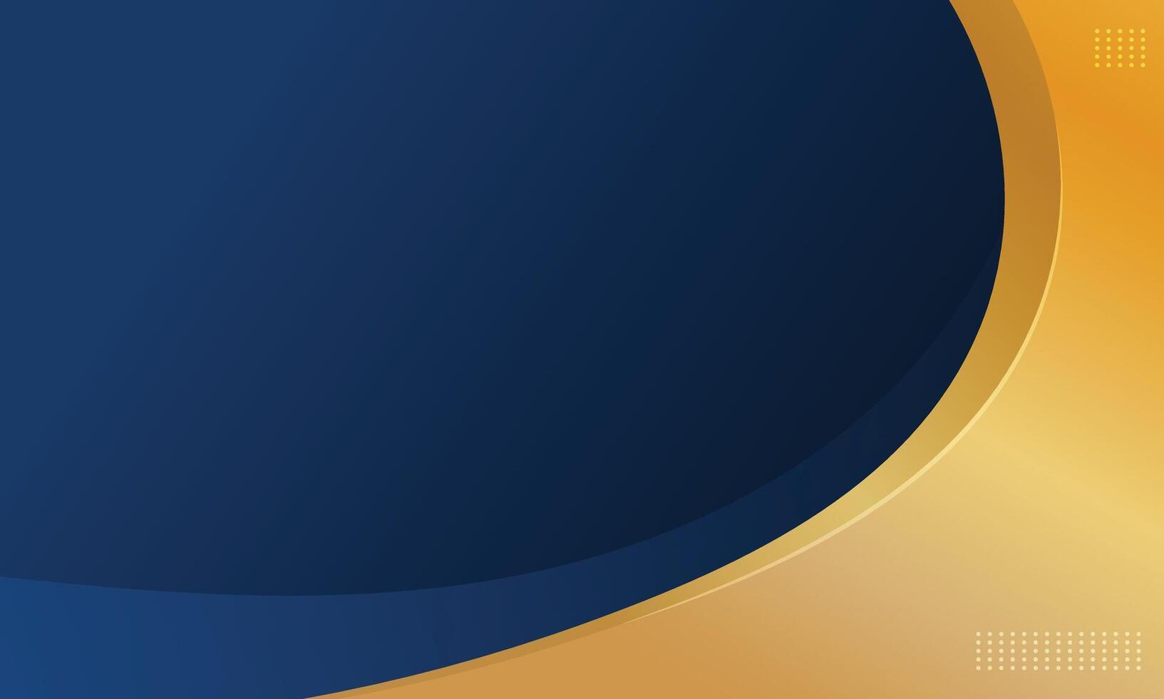 Elegant blank background with curved gold and blue border vector