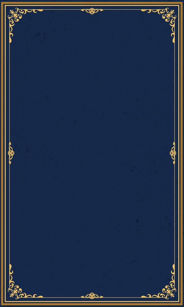 Gold vintage frame invitation cover template vector