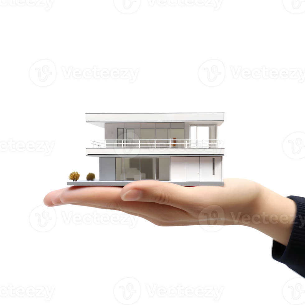 Miniature House in Hand, Perfect for Property and Mortgage Concepts png