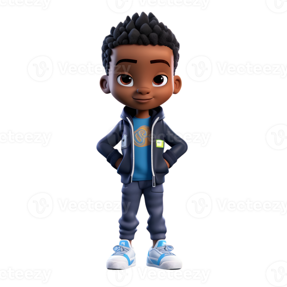 Happy 3D Boy Character for Fun Children Graphic Projects png