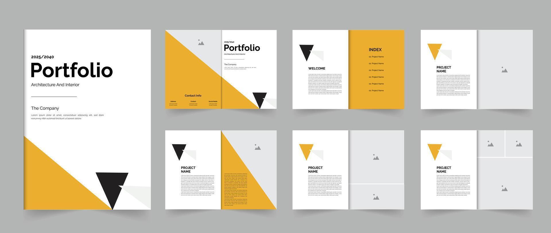 Professional Architecture portfolio template design with creative layout interior portfolio or project portfolio vector