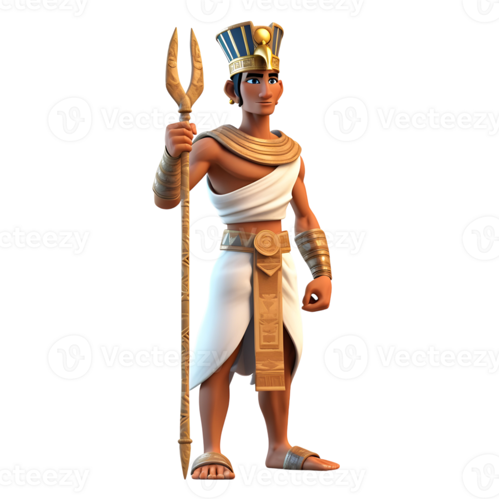 3D Cartoon Character of Ancient Egypt Performer png