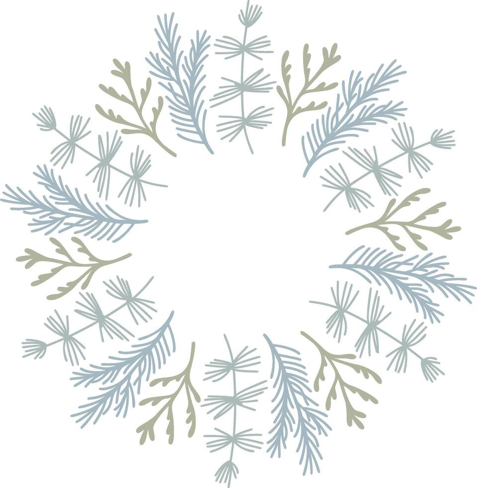 Christmas wreath with holly, berries, and pine branches creating festive decoration frame for holiday winter cards vector