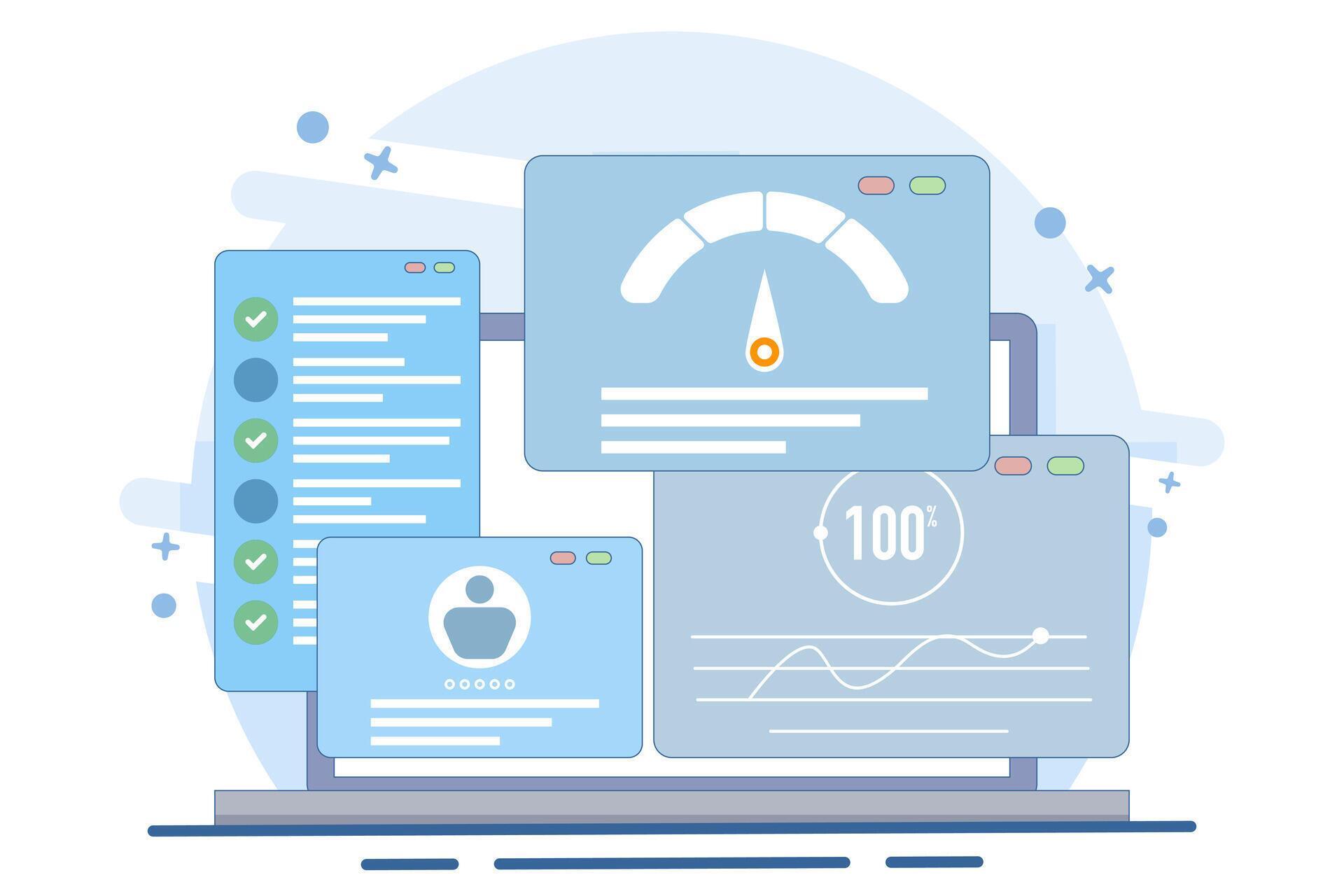Flat illustration concept of usability testing, QA engineering ...