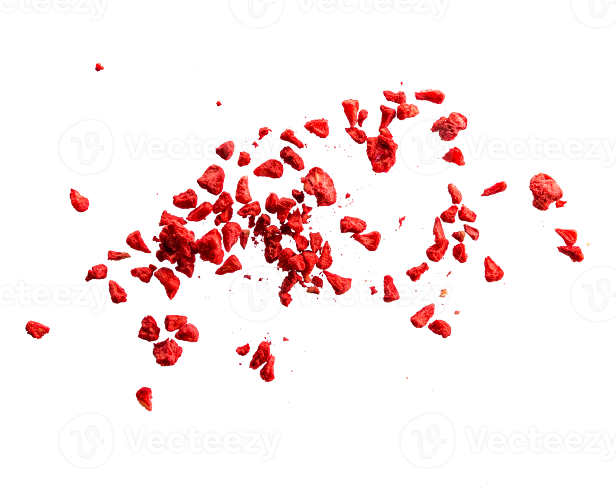 Freeze dried raspberries falling png
