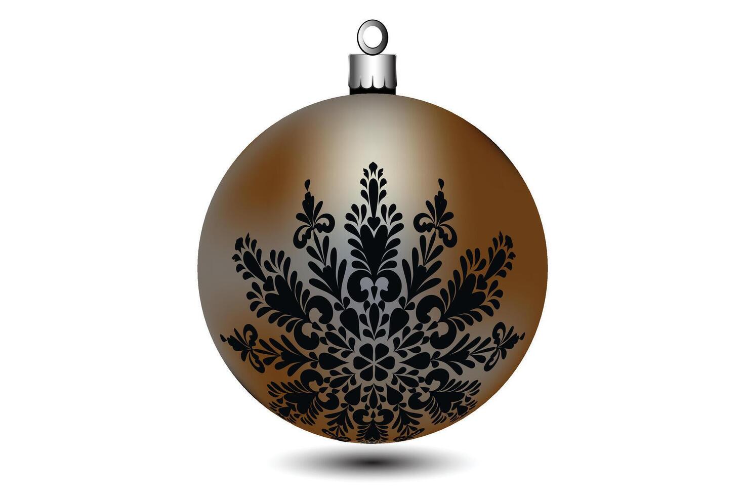 Dark gold Christmas ball with 3d ornament design. vector