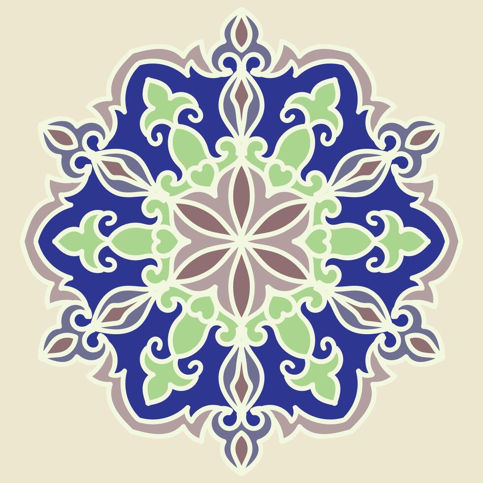 Colorful lace pattern mandala design vector