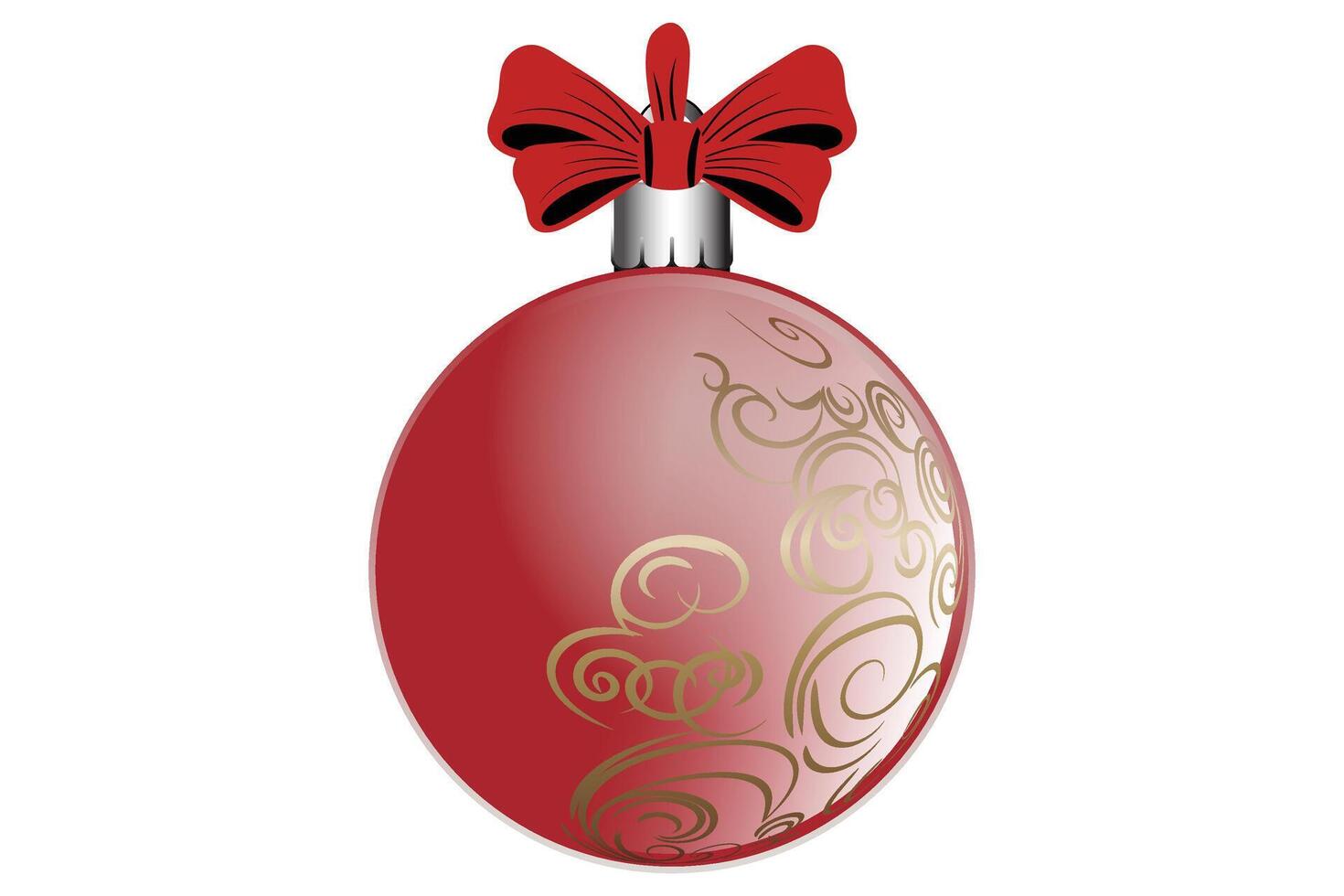 3d red Christmas red ball vector