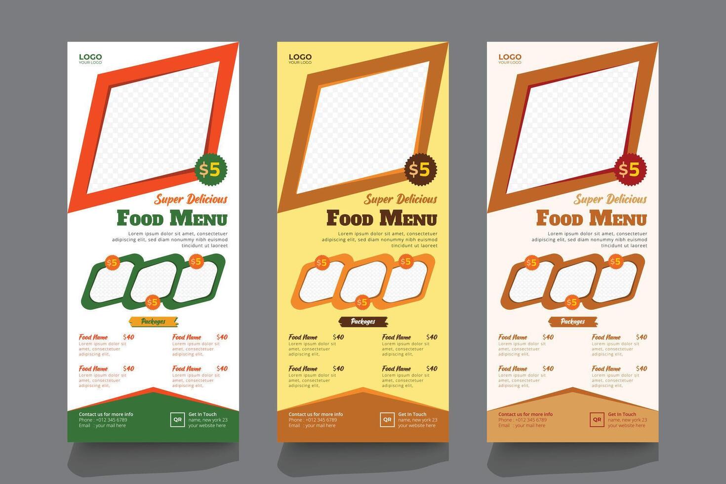Restaurant roll up banner vector