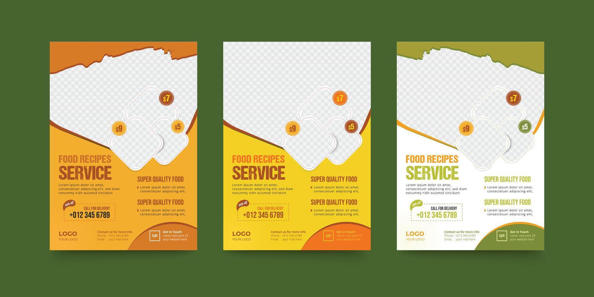 Food Flyer A4 Template Design vector