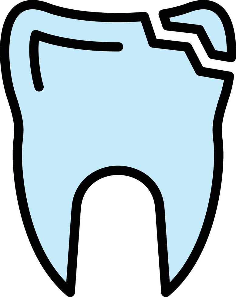 Broken Tooth Glyph Icon Design vector