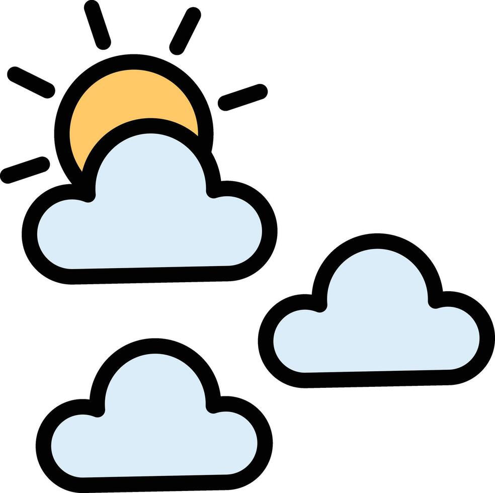 Cloud And Sun Glyph Icon Design vector