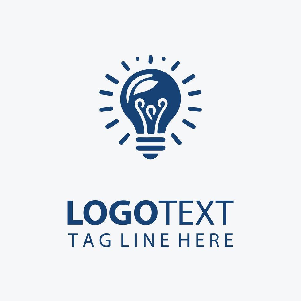 Innovative Light Bulb Logo Design With Custom Text and Tagline vector