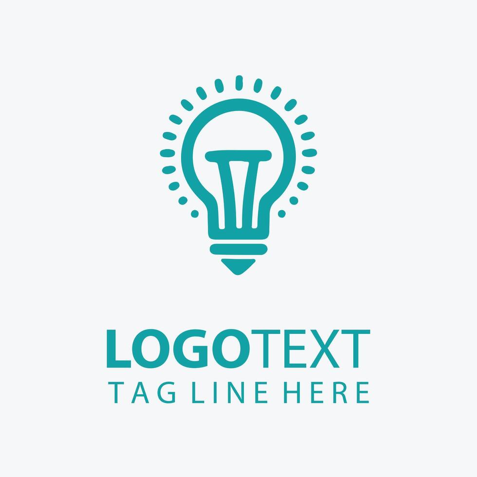 Creative Light Bulb Logo Design With Placeholder Text vector