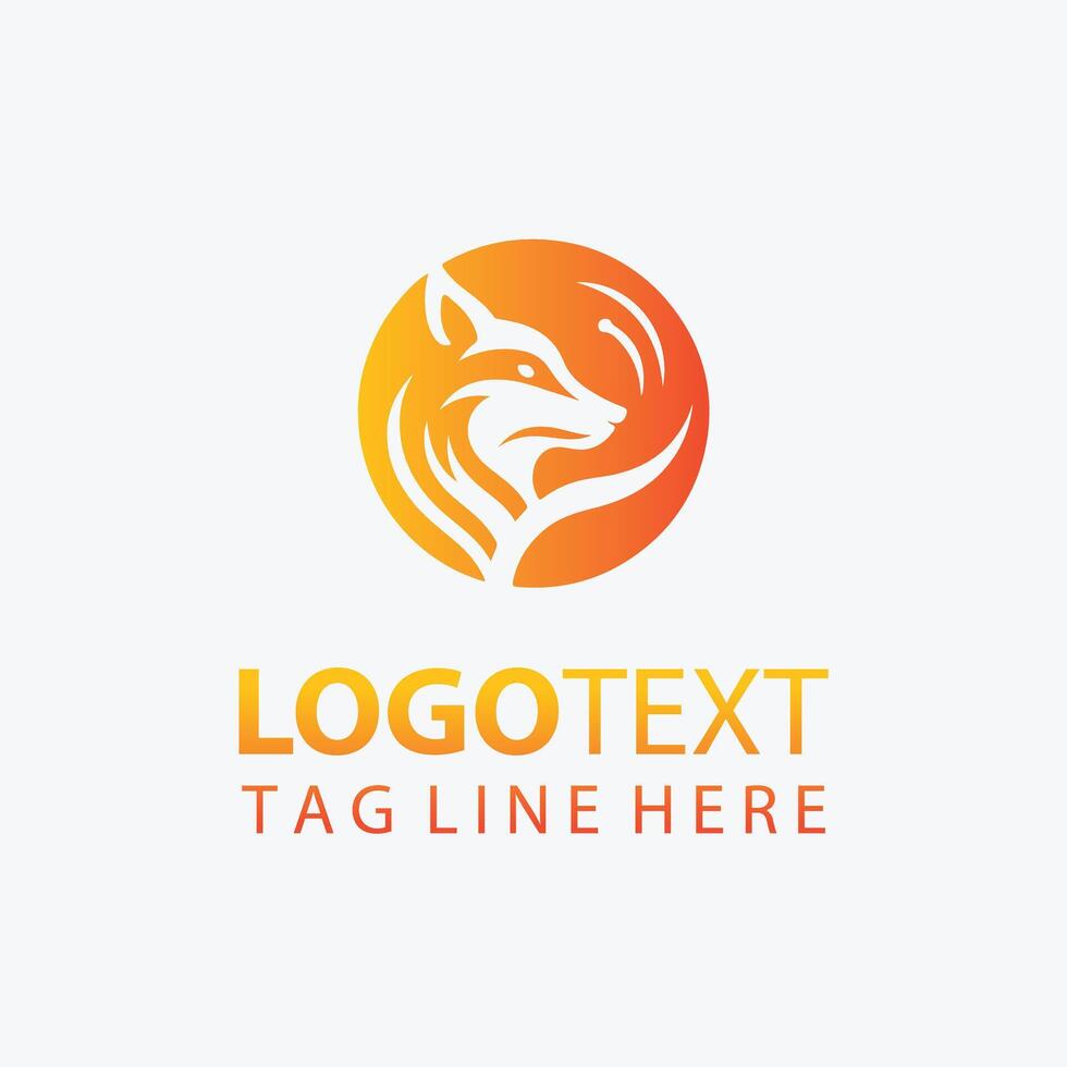 Modern Fox Logo Design with Customizable Text and Tagline vector