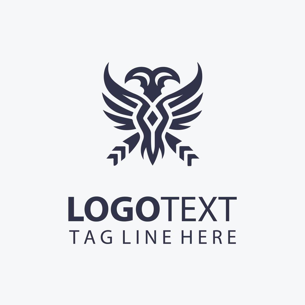 Abstract Tribal Logo Design With Customizable Text Tagline vector