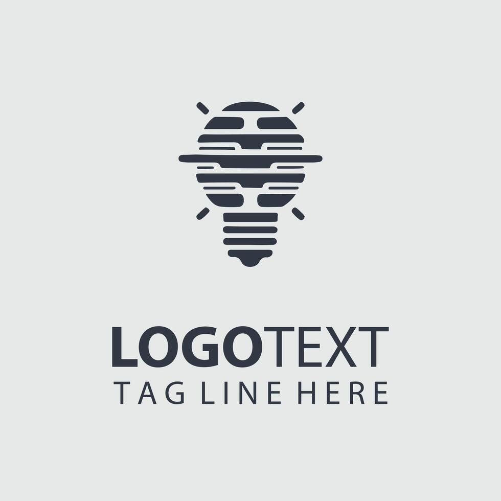 Creative Light Bulb Logo Design with Custom Text vector