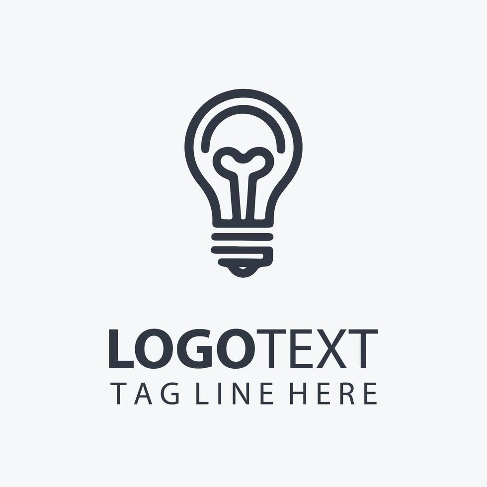 Modern Idea Logo Design Featuring Light Bulb vector