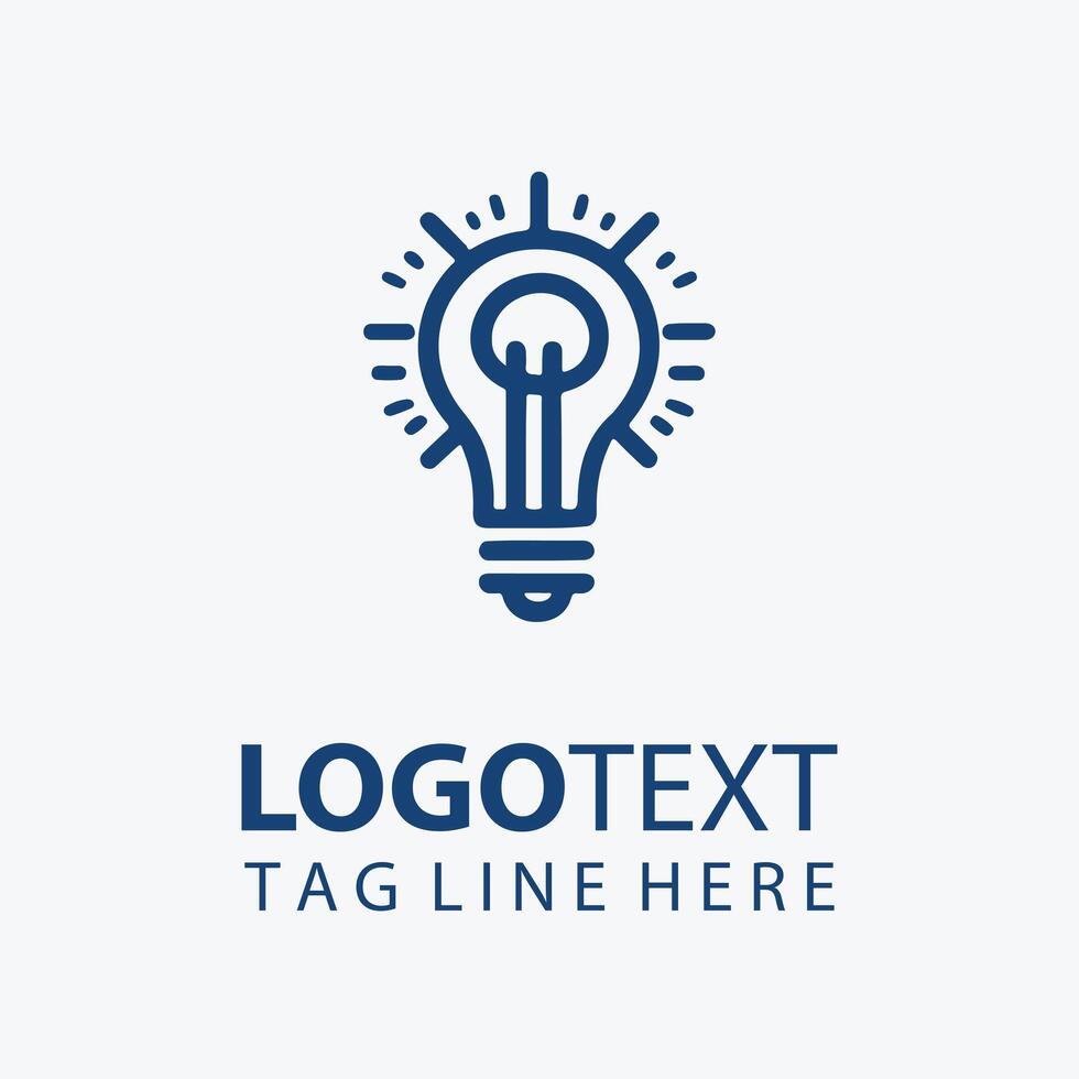 Modern Idea Logo Design Featuring Light Bulb With Text Placeholder vector