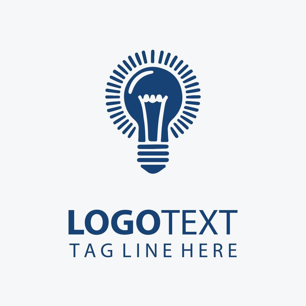 Creative Light Bulb Logo Design With Placeholder Text vector