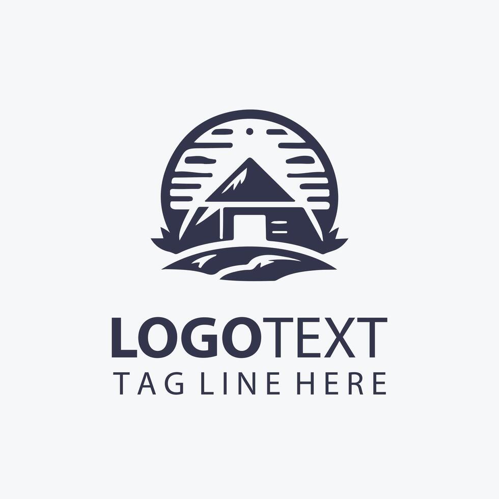 Charming Rustic House Logo Design With Custom Tagline vector