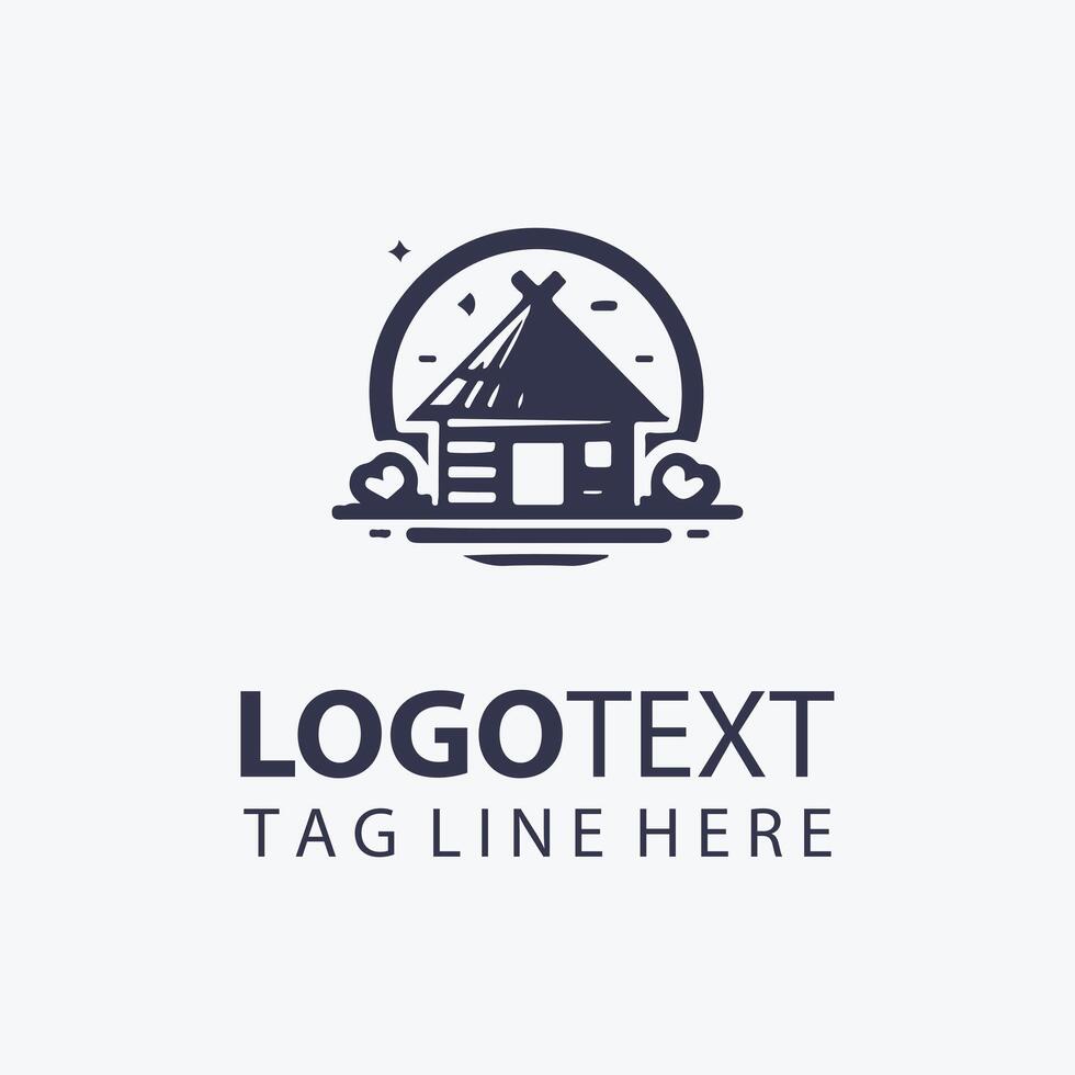 Charming Rustic House Logo vector
