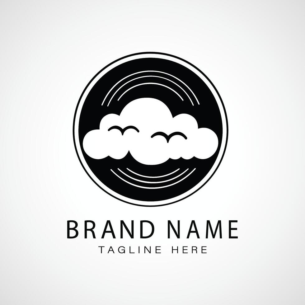 Cloud logo with technology modern concept vector