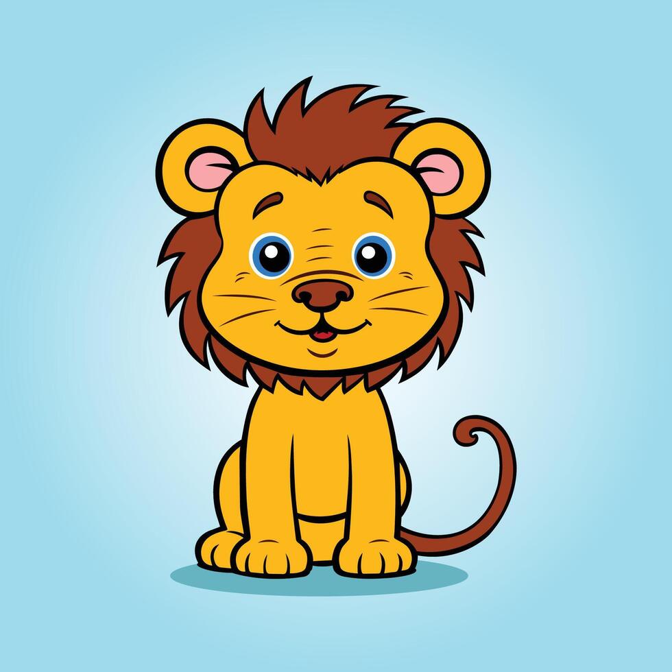 Lion cartoon character isolated vector