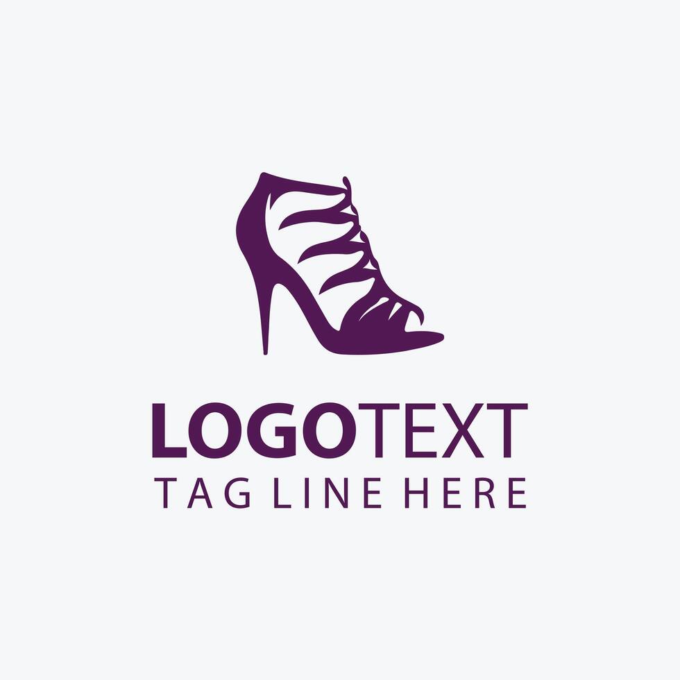 Elegant Purple High Heel Shoe Logo for Fashion Brands vector