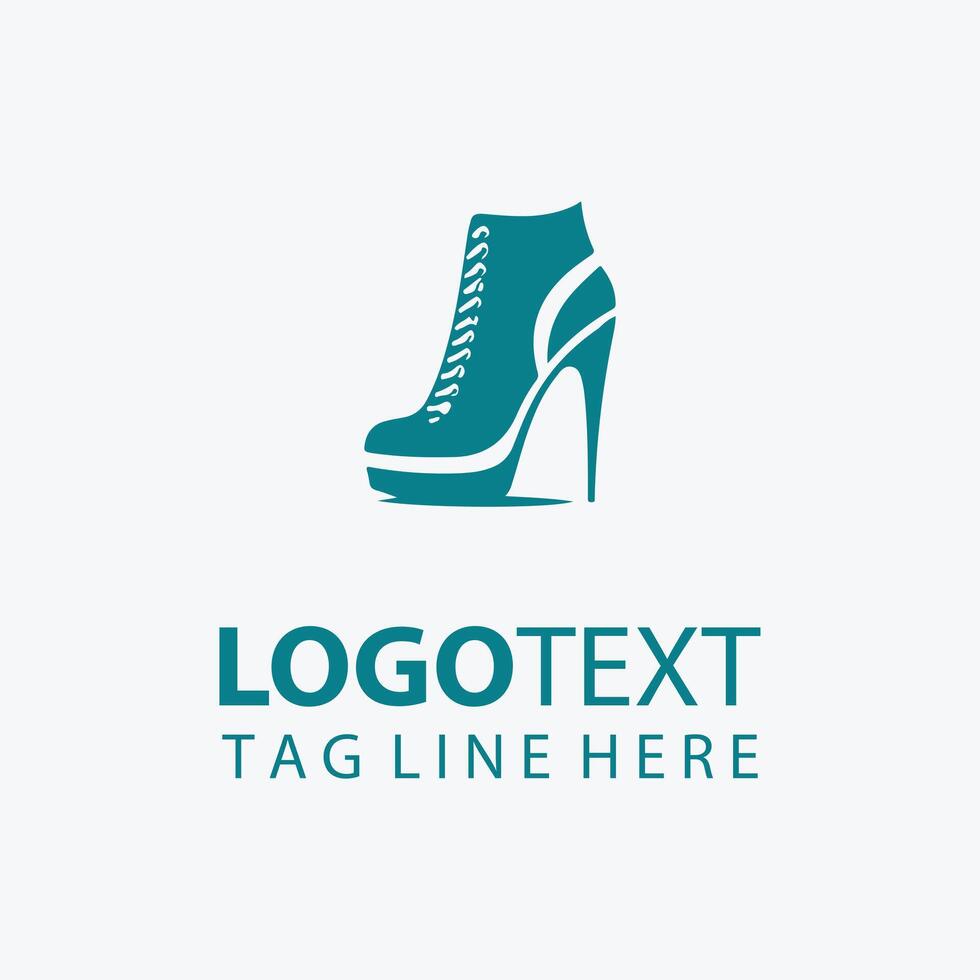 Stylish Red High Heel Boot Logo for Fashion Brands vector