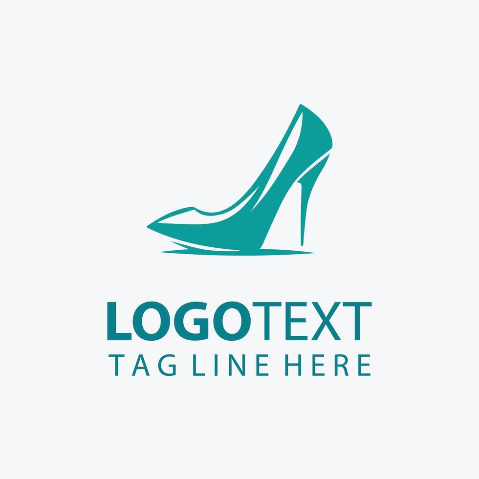 Elegant Purple High Heel Shoe Logo Design for Fashion Brands vector