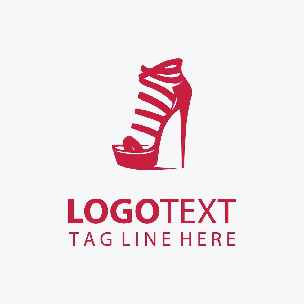 Elegant Red High Heel Shoe Logo vector
