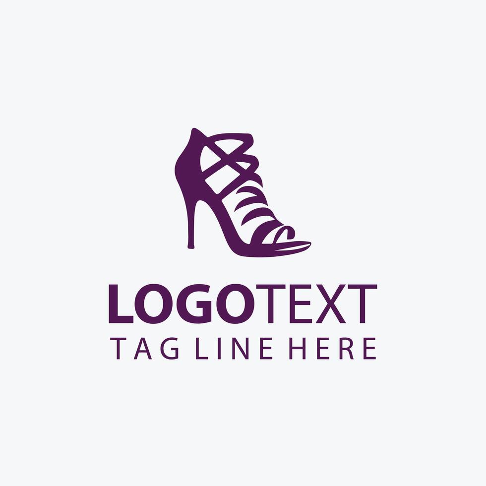 Elegant red high heel shoe logo vector