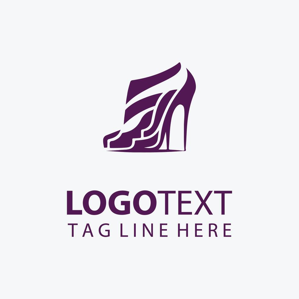 Elegant Purple High Heel Shoe Logo vector