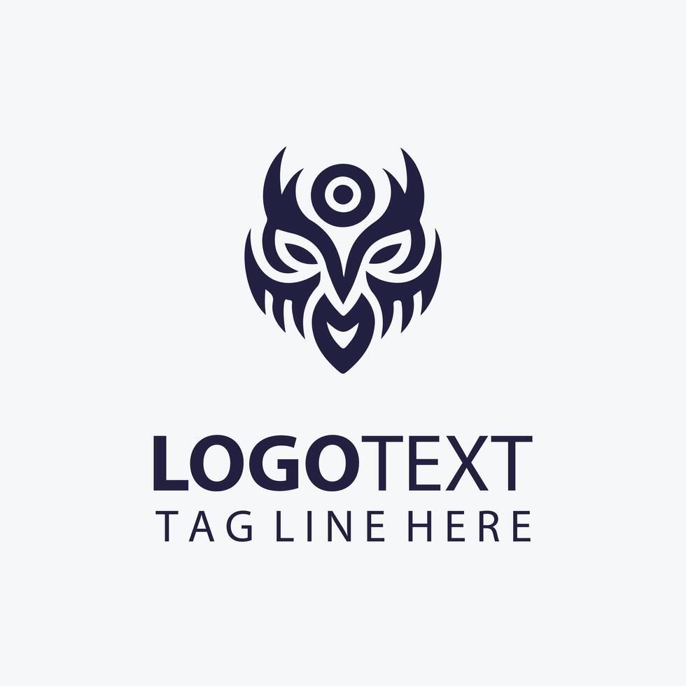 tribal logo with heart and crescent moon motif vector