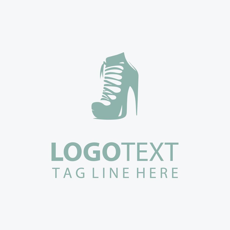 Elegant Fashion Logo Featuring High Heel Shoe Silhouette vector