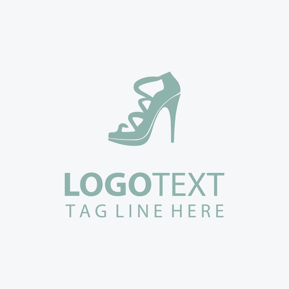 Elegant High Heel Shoe Logo Design with Customizable Text Placeholder vector