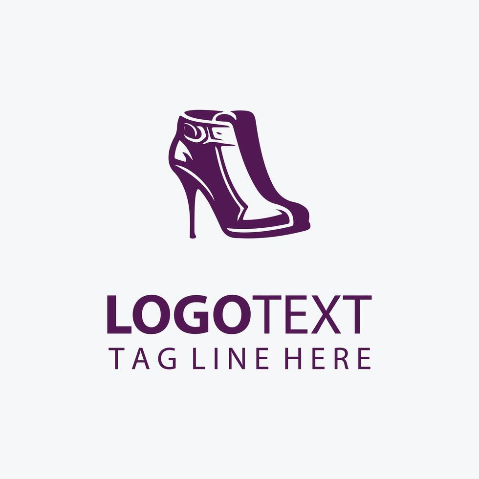 Elegant High Heel Shoe Logo Design vector