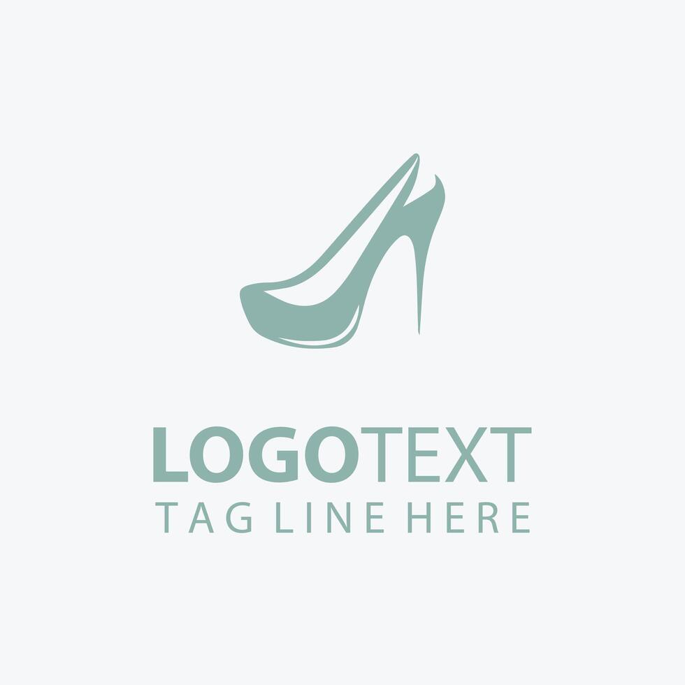 Elegant High Heel Shoe Logo Design vector