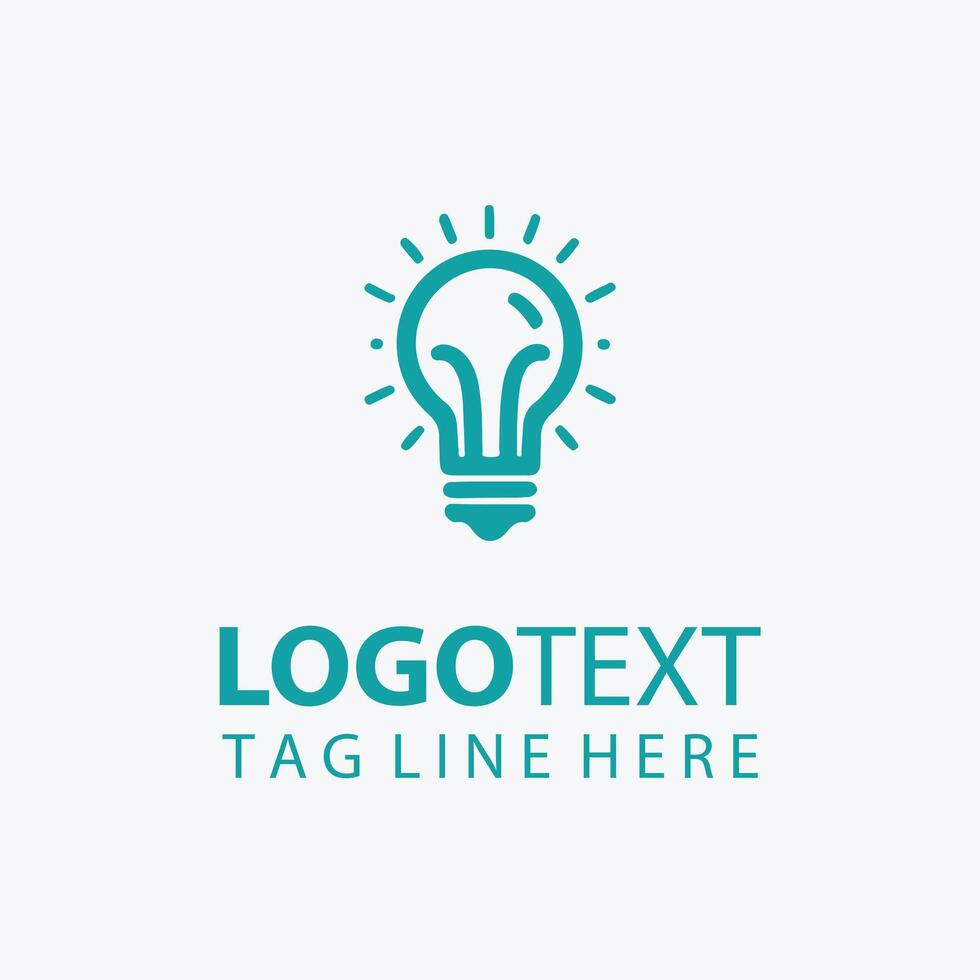 Creative Light Bulb Logo Design With Placeholder Text vector
