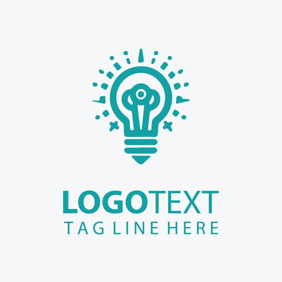 Creative Light Bulb Logo Design With Customizable Tagline vector
