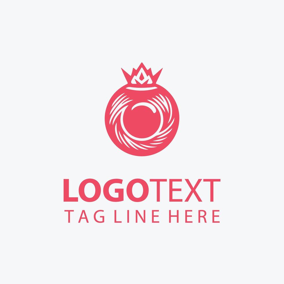 Logo with Crown and Leaf Accents vector