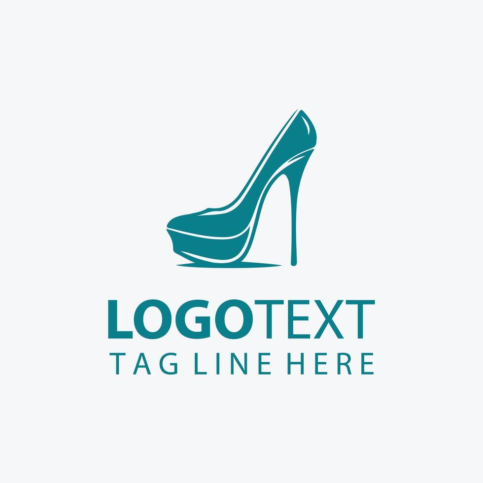 Stylish Teal High Heel Sandal Logo vector