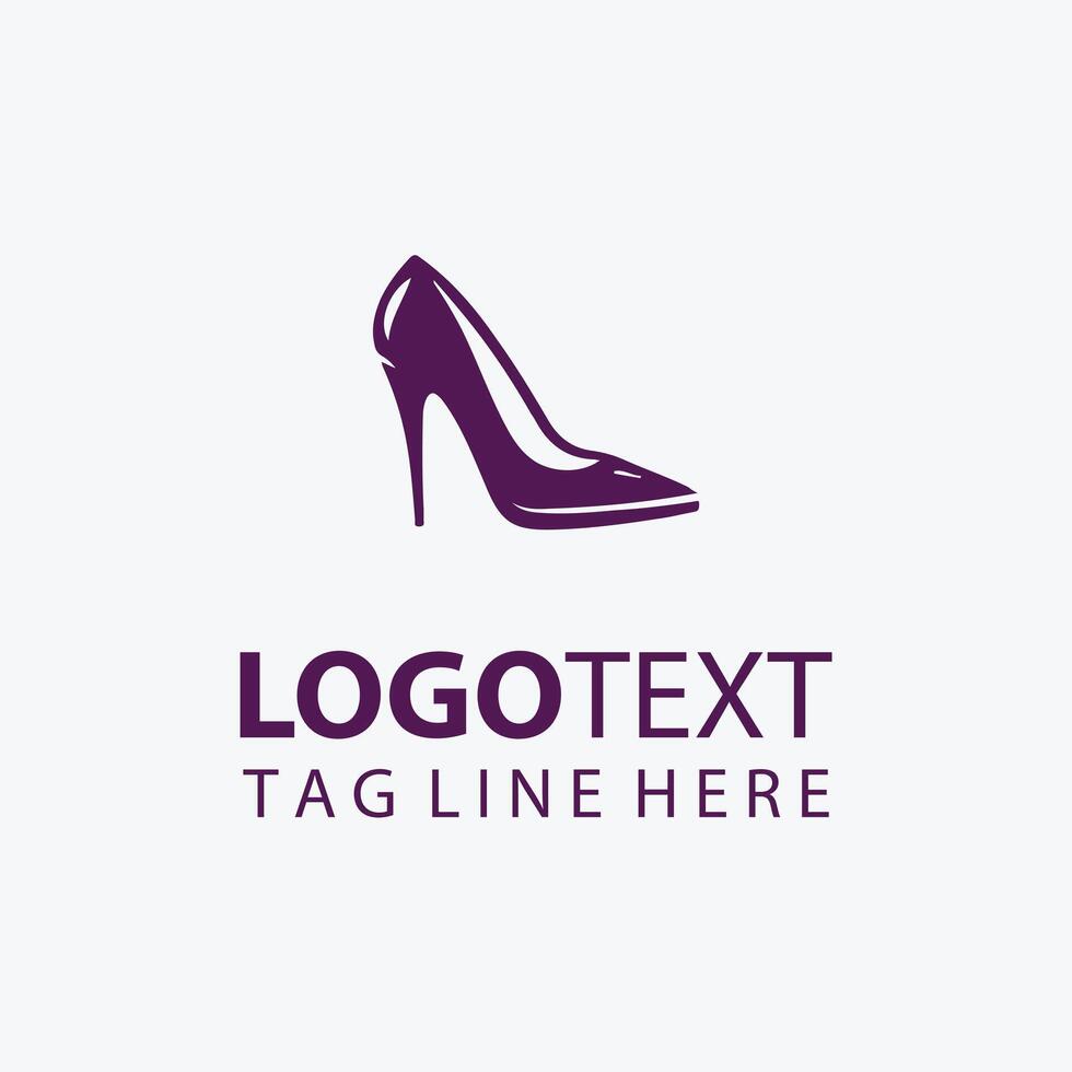 Elegant High Heel Shoe Logo Design Template for Fashion Brands vector
