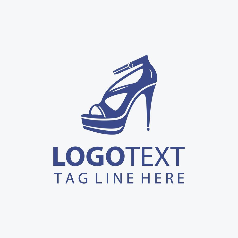 Elegant High Heel Shoe Logo With Customizable Text vector