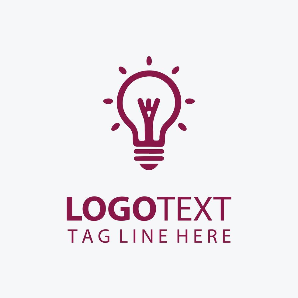 Minimalist Light Bulb Idea Logo Design With Space for Tagline vector