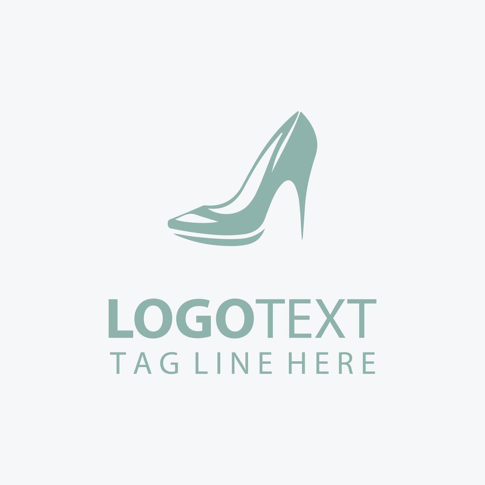Elegant High Heel Shoe Logo Design vector
