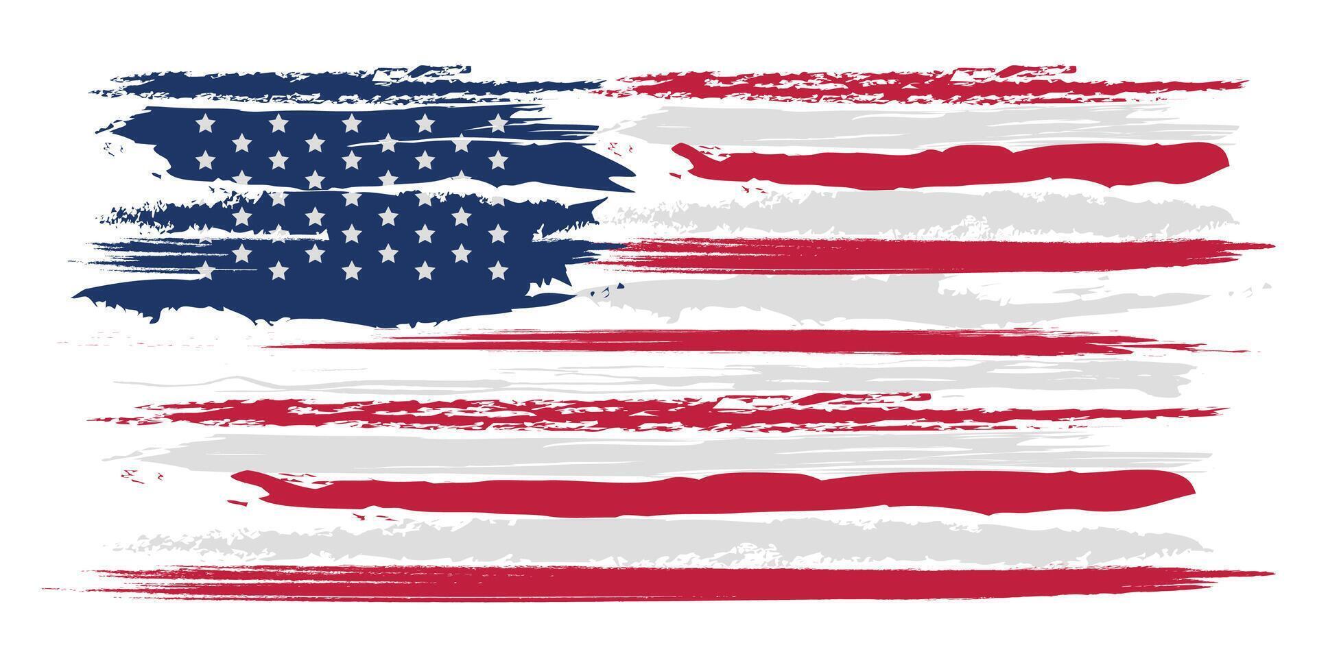 American national flag brush illustration vector