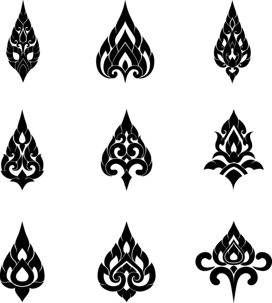 Elegant Thai Patterns Ornaments vector