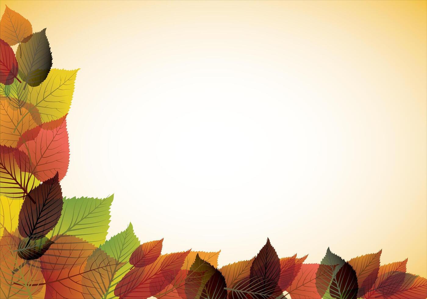 Colorful Autumn Leaves Border Nature Background vector